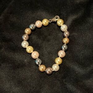 Vintage Pearl Bracelet Multicolored Pearls. No Stretch Bracelet. Small Wrists.